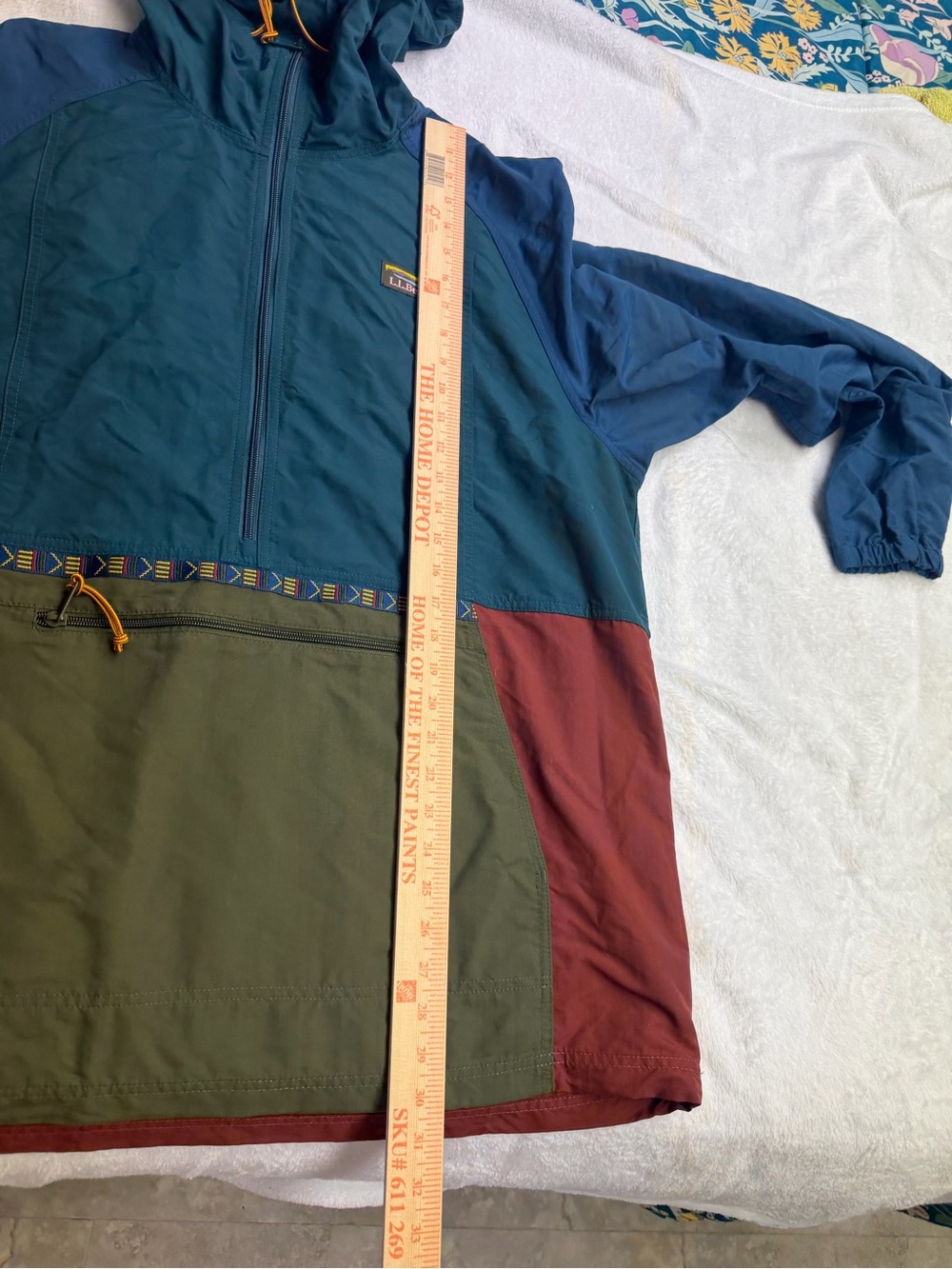 L.L. Bean Men’s Mountain Classic Anorak Jacket with Aztec Print- Size XL Tall - Picture 9 of 10